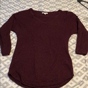 Purple v-neck sweater